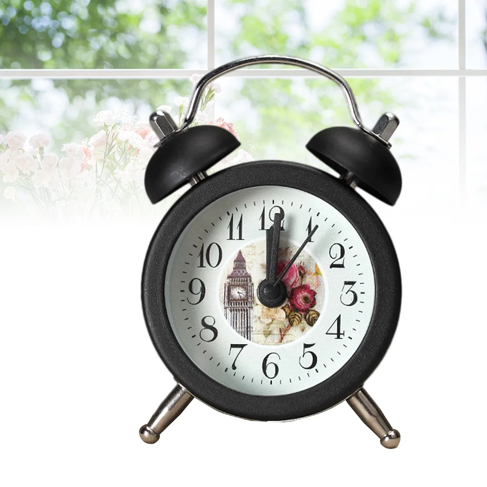 Mini Alarm Clock Kids Small and Fresh 750X550X300CM Rural Red Metal Material Desktop