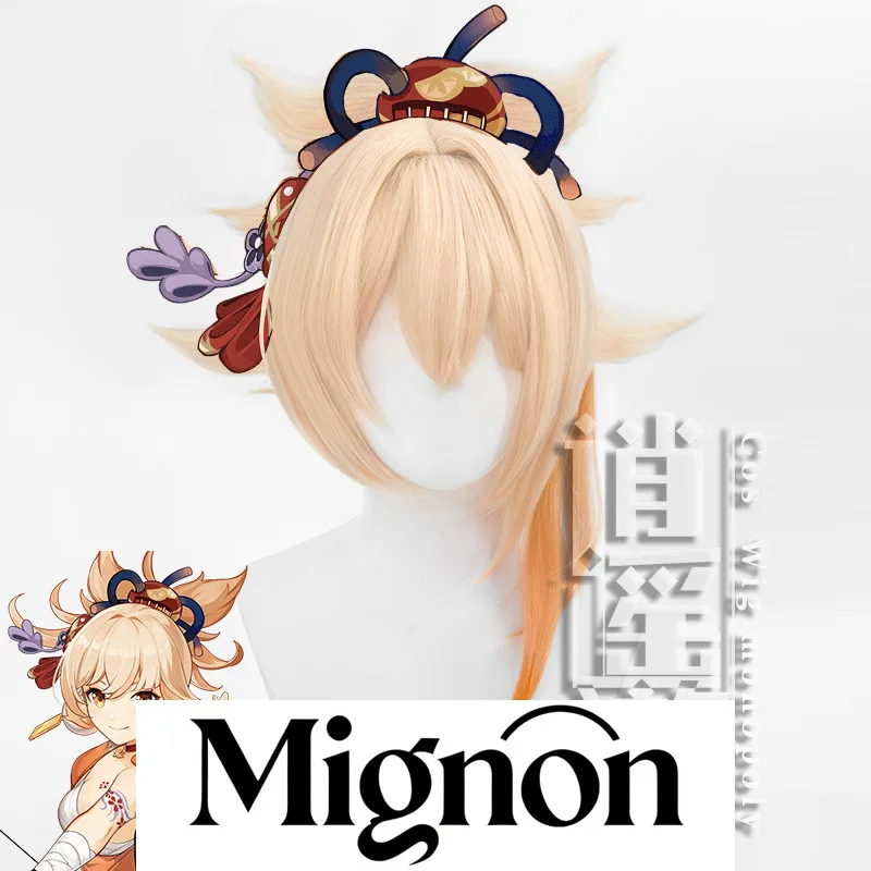 

Genshin Impact Yoimiya Cosplay Wig Special Color Tiger Clip Ponytail Halloween Gift only wig