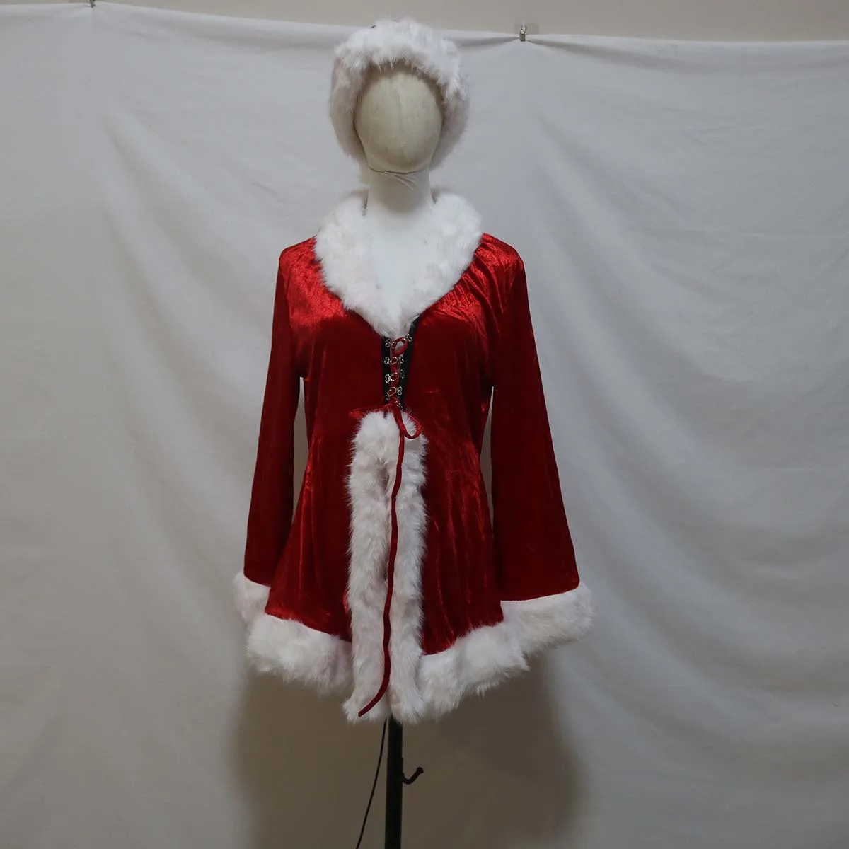 Festival New Year Adult Santa Claus Costume Sexy Women Hooded Christmas Cosplay Fancy Dress