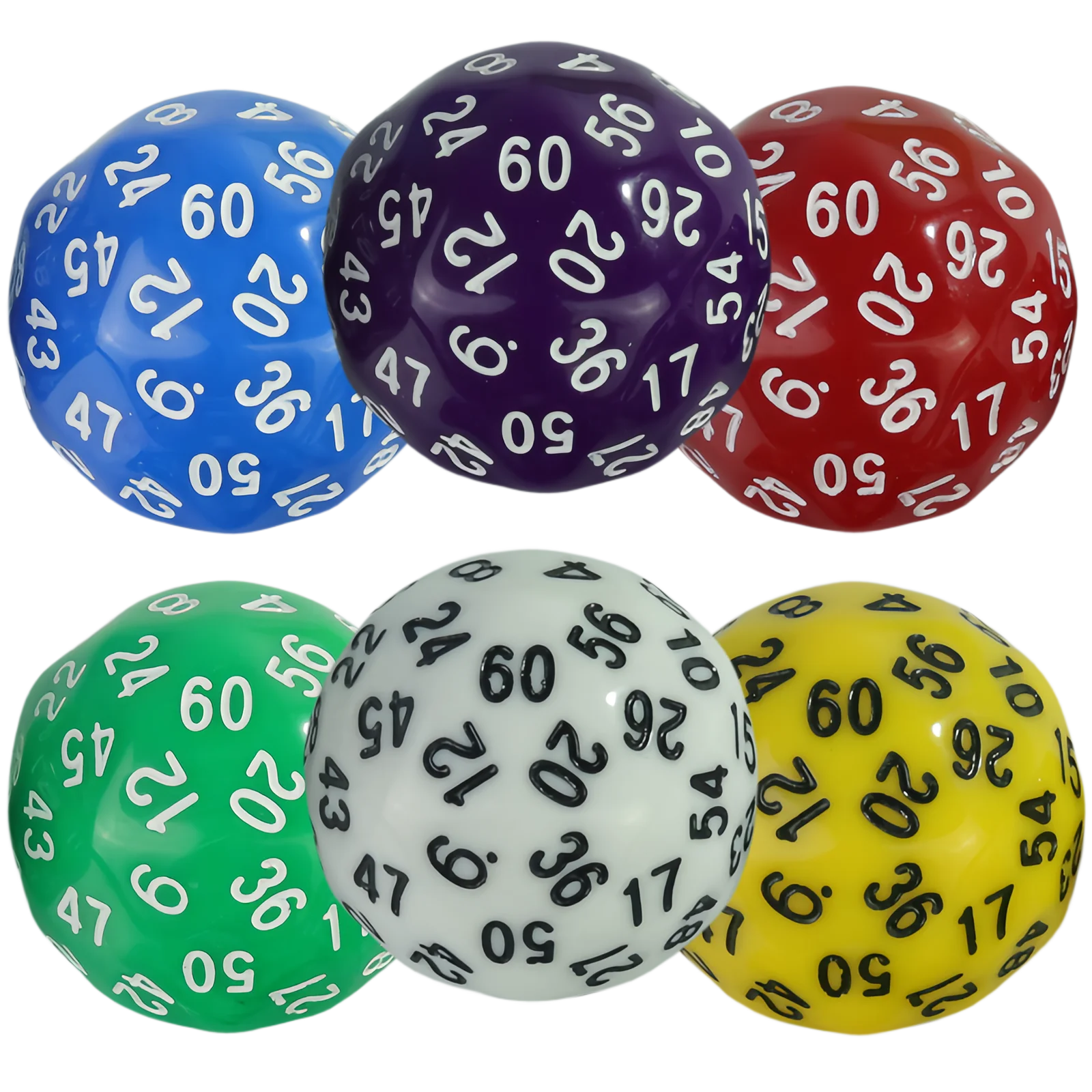 60-Sided Dice -1Pc D60 Rounded Edges for Comfortable Rolling, Perfect for Strategy Games, and Hobby Collections