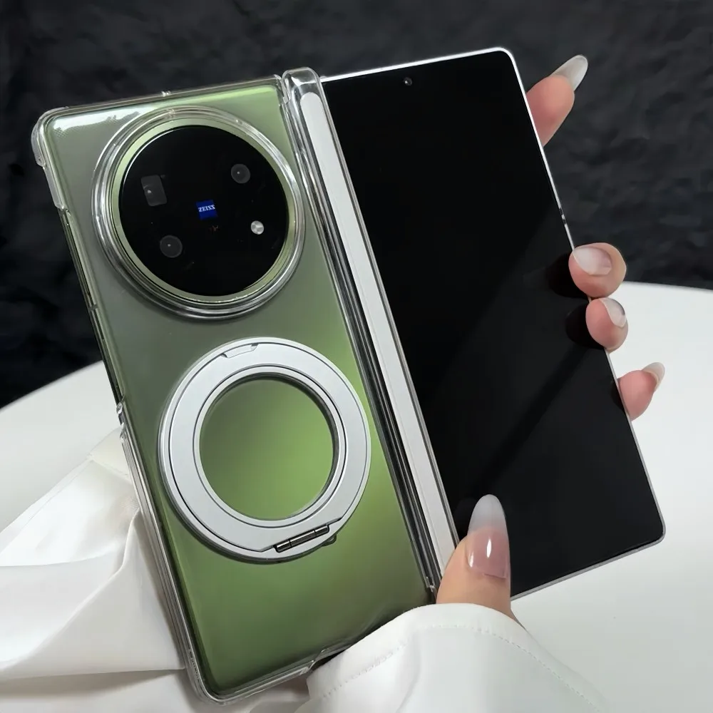 

Чехол для VIVO X Fold 5, жесткий ПК, прозрачный средний шарнир, кольцо-подставка, магнитная защитная задняя крышка для VIVO X Fold5, чехол для телефона
