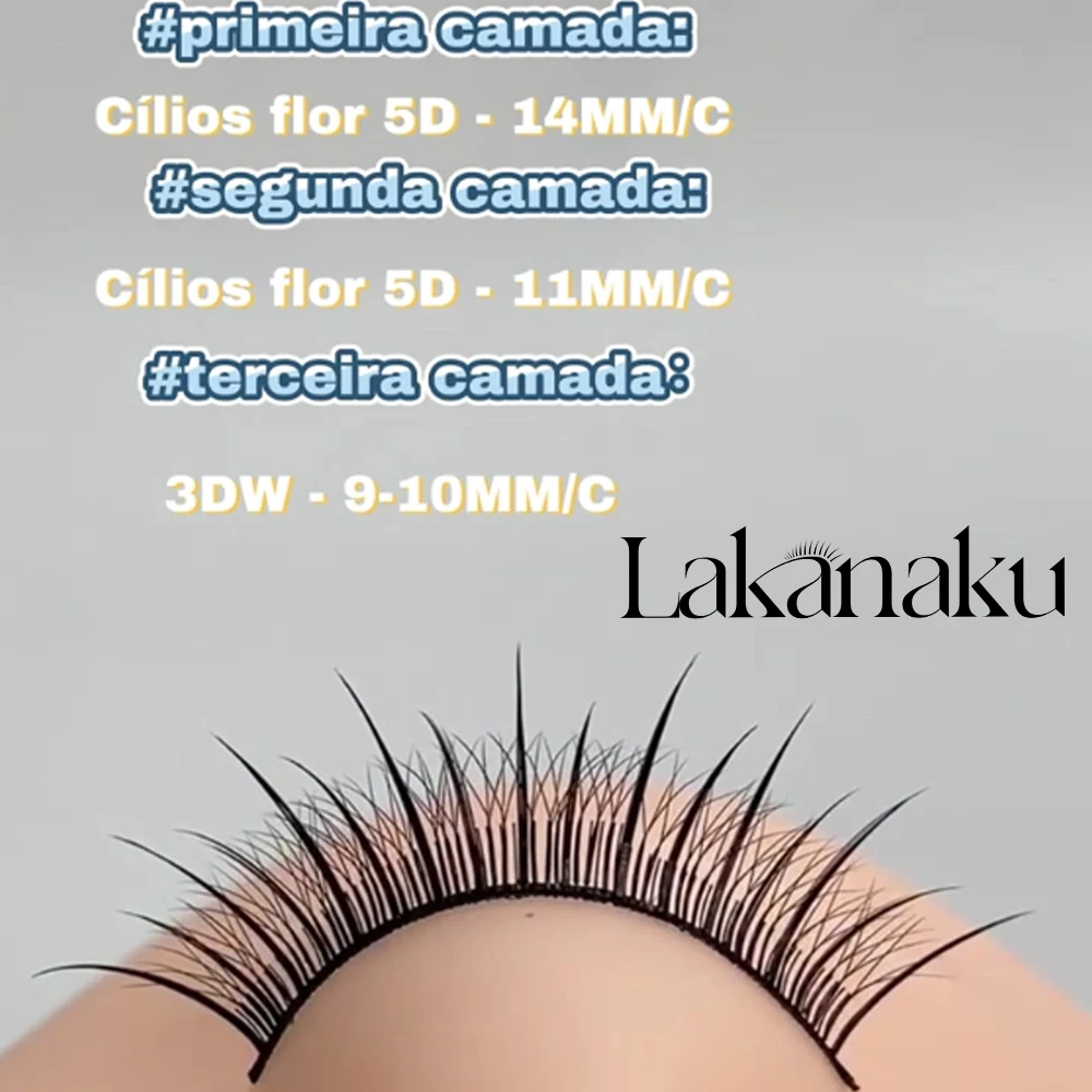 

LAKANAKU 6D Shape Cilia Wet Lashes 5D Flower Eyelash Extension Cilios 5DW 0.07 C/D Mink Natural Soft Professional Makeup Cilios