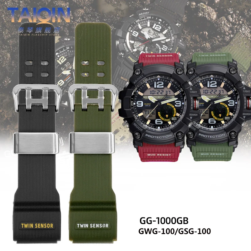 GG-1000GB/GWG-100/GSG-100 Strap Little Mud King Modification Silicone Watch Band For Casio G-SHOCK Series Metal Rubber Bracelet