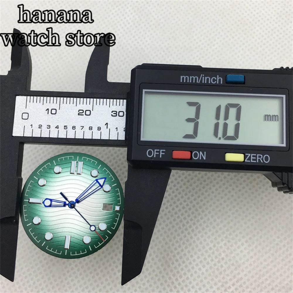 31 مللي متر ساعة الطلب ساعة اكسسوارات أدوات إصلاح ساعة الوجه الأيدي ل سيماستر 300 مضيئة الإبر الطلب صالح NH35 NH36 حركة