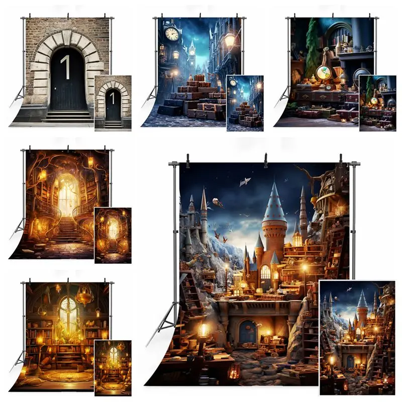 Magic College Style Halloween Backdrops For Photography Castle Backgrounds Baby Shower Photo Photographic Studio Shoots Props