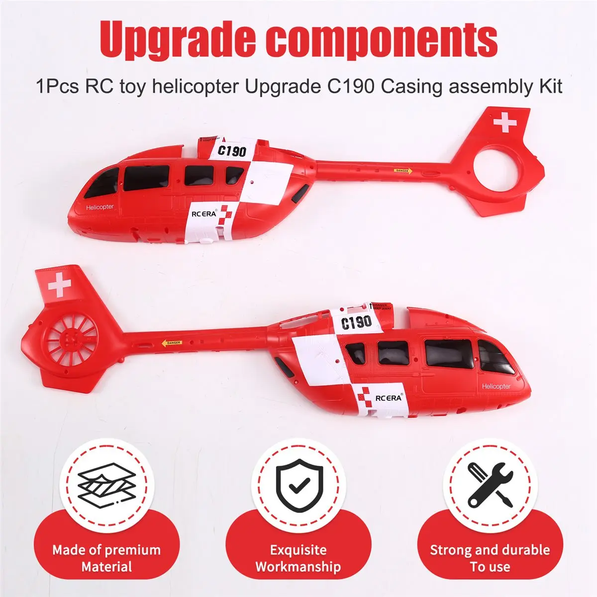 

[A17I TOY] RC Toy Helicopter Upgrade C190 Casing Assembly Kit for RC C190 RC Toy Helicopter Parts Red