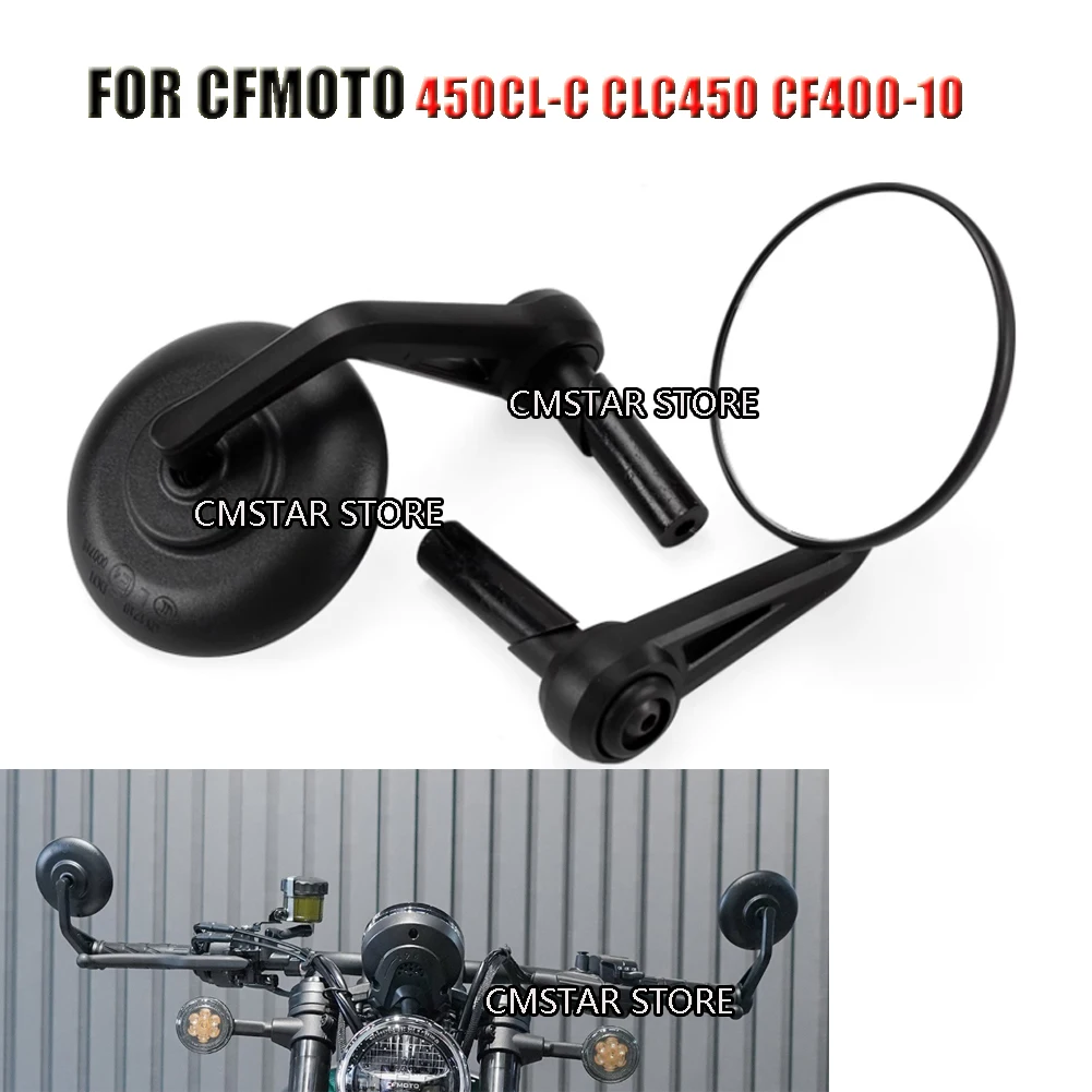 For CFMOTO 450CLC CLC450 450CL-C CF400-10 Motorcycle Handlebar Rearview Mirror Angle Folding Reversing Ends Side Mirrors