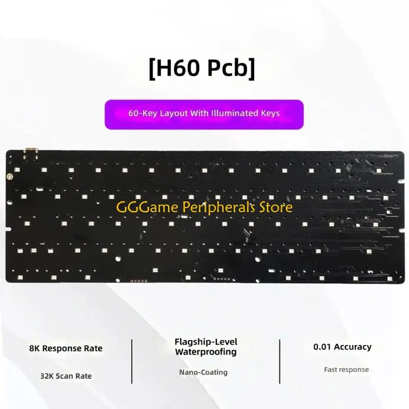 U55B GH60 Switches Keyboard PCB With Color Light Backlight And Sound Dampening