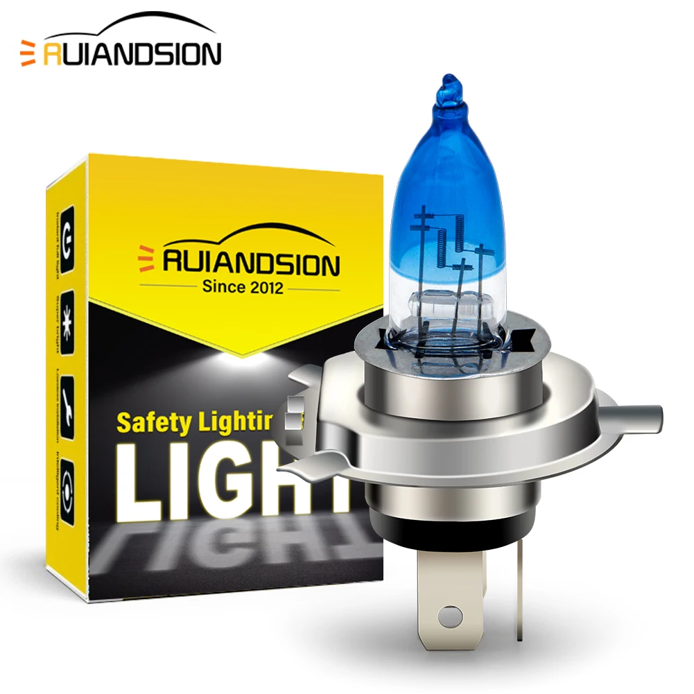 

Ruiandsion H4 Car Headlights Bulbs 35W 12V 600Lm Super Bright High Low Beam Motorcycle Auto Headlight fog Light 6000K White