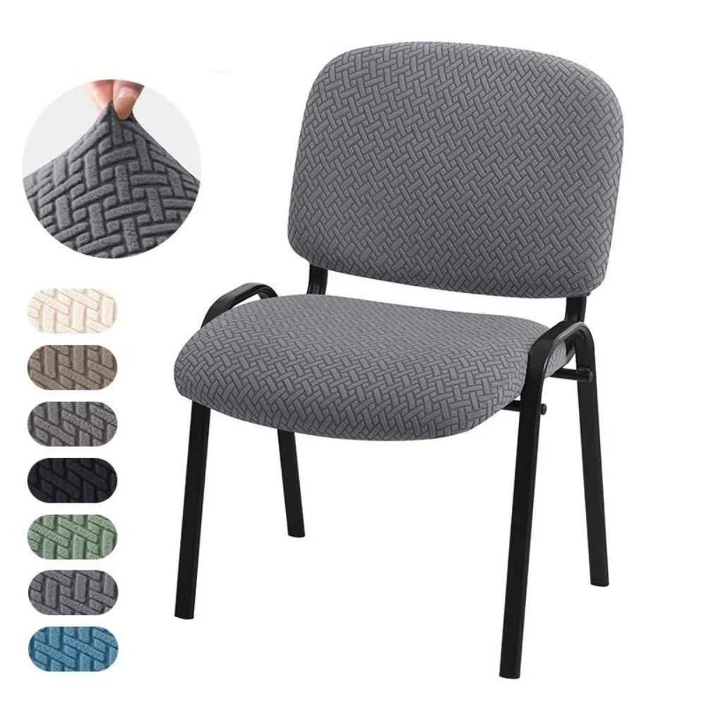 2Pcs/Set Solid Color T Jacquard Folding Dining Chair Cover Elastic Comfortable Split Low Back Chair Covers Dust-proof Anti-dirty