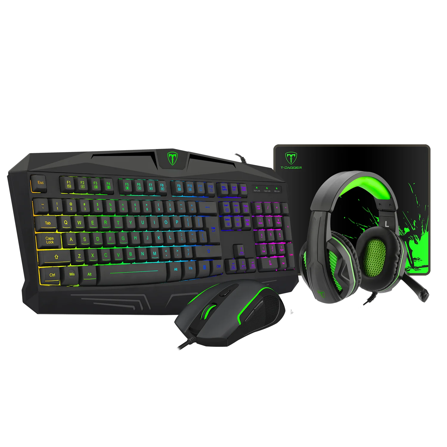 T-Dagger T-TGS003 RGB Backlit Wired USB Keyboard And Mouse Set Gaming Combos