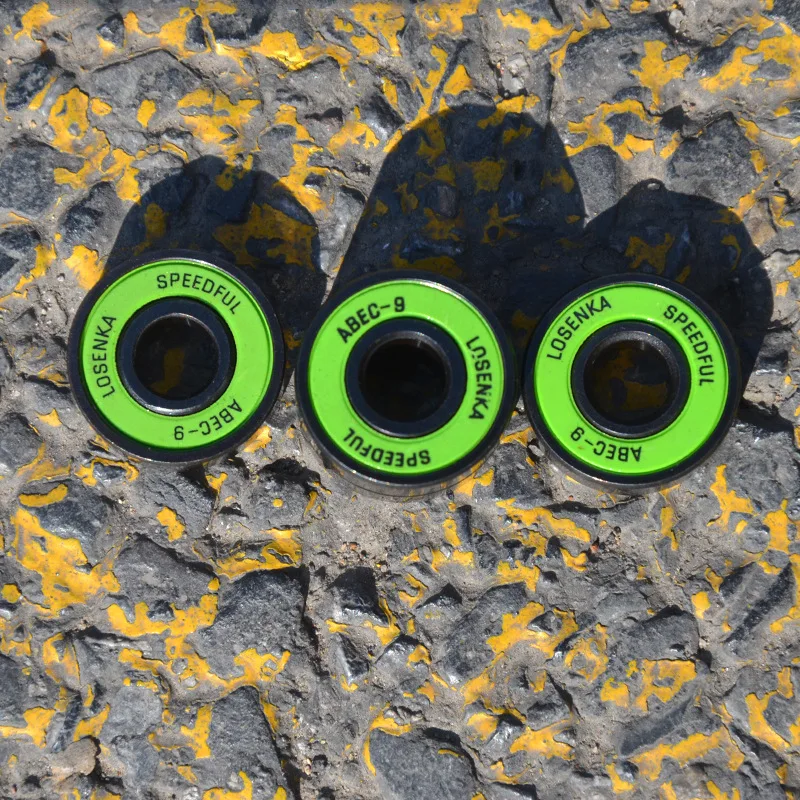 8Pcs Premium Skateboard Bearings Pro Longboard Speed Bearings ABEC-9 Steel Bearings Skateboard Scooter Roller Wheel