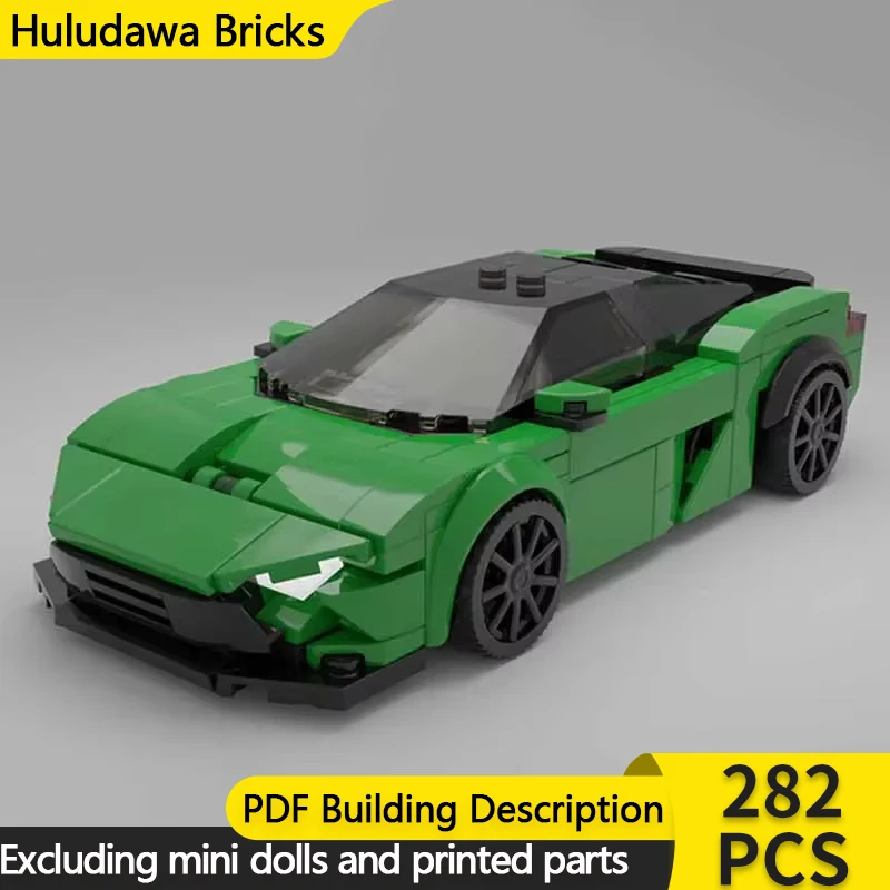 Snelheidskampioen Model MOC Gebouw Tweezits Acht Cilinder Supercar Modulaire Technologie Geschenken Vakantie Monteer Kinderen Speelgoedpak