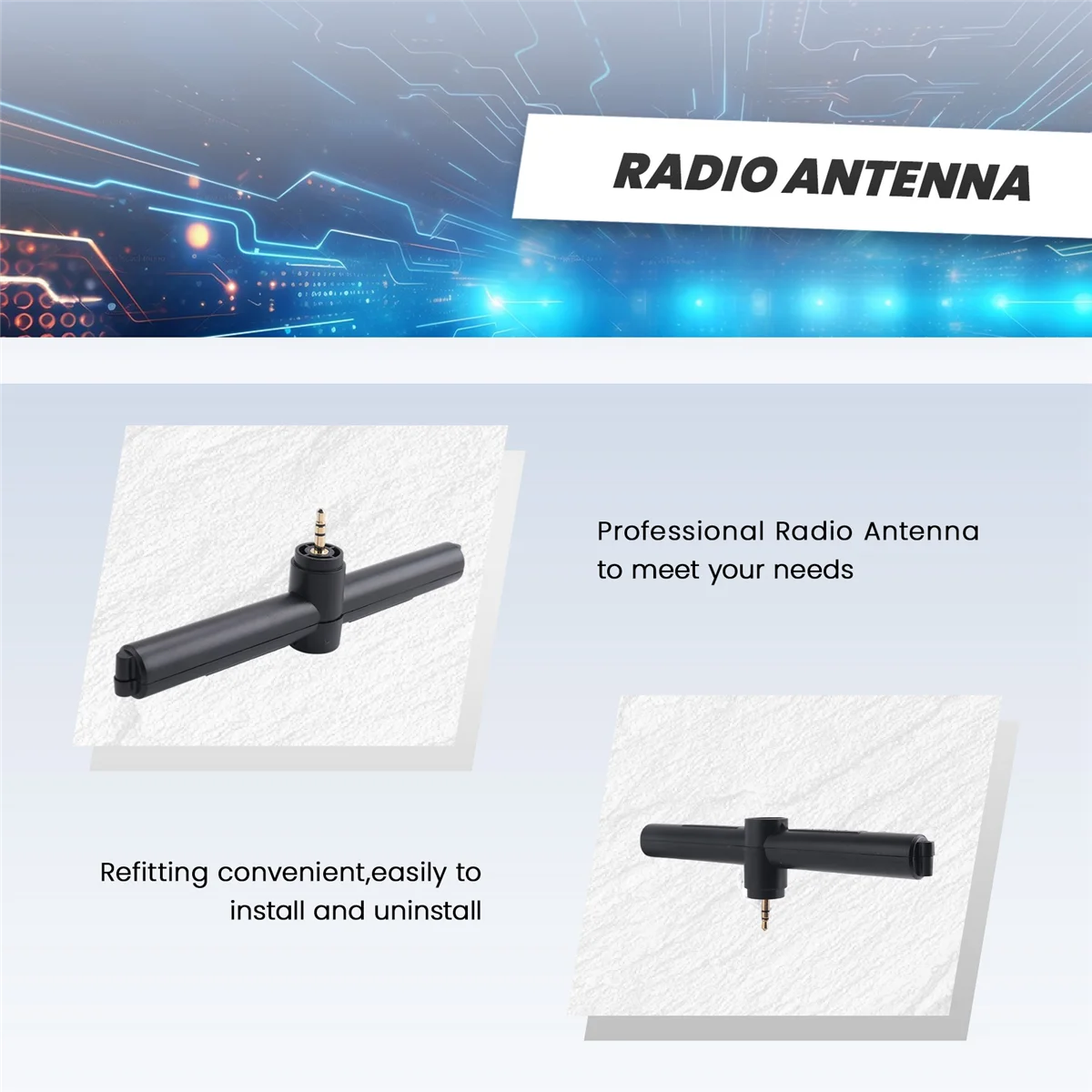 Supernew Antena MW średniej fali do radia HRD-C919 ze złączem 3,5 mm Antena średniej i krótkiej fali typu T
