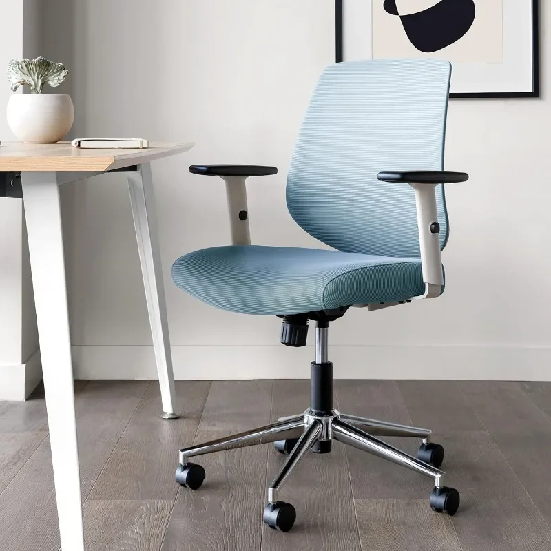 Computer Office Chair with Swivel, Lumbar Rest, and Adjustable Armrests - Sustainable, Stylish Mesh, & Adjustable Armrests