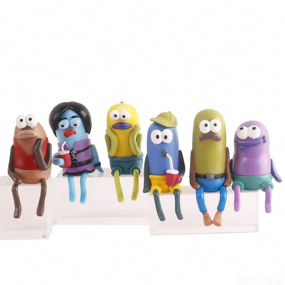 SpongeBob Bikini Bottom Buddies Blind Box: Lustige sitzende Fischfigur als Auto- und Schreibtisch-Deko – Niedlicher Ausdruck, Sammlerstück, Geschenk – Detail 2