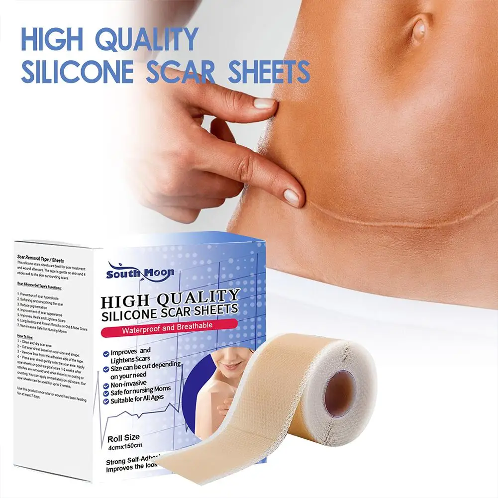 Silicone Scar Paste Painless Scar Repair Tape Roll Effective Scar Removal Strip For C-Section Keloid Surgery Burn Acne Skin Care