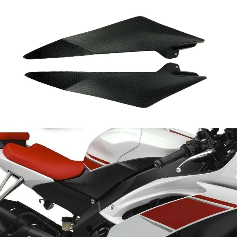 Motorcycle Black Gas Tank Side Cover Panel Fairing Trim Cowl For Yamaha YZF R6 2008-2015 YZF-R6 YZFR6