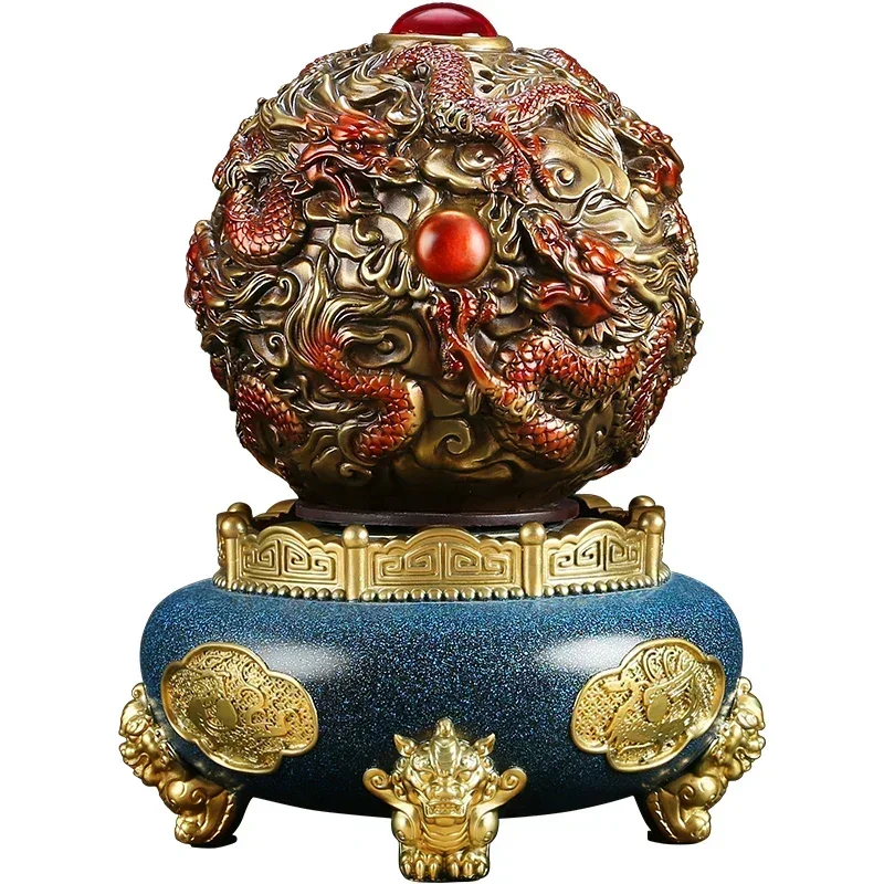 

Auspicious Cloud Ding in Kowloon-Resin sculpture statue Chinese mascot 360° rotation Home living room bedroom office ornaments