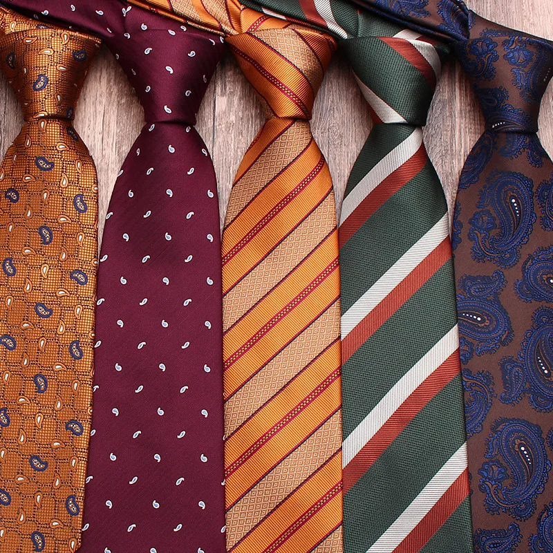 

Новый 8 см мужской галстук в полоску галстуки для мужчин жених жених жаккардовый тканый аскот официальная деловая вечеринка Gravatas тонкий галстук