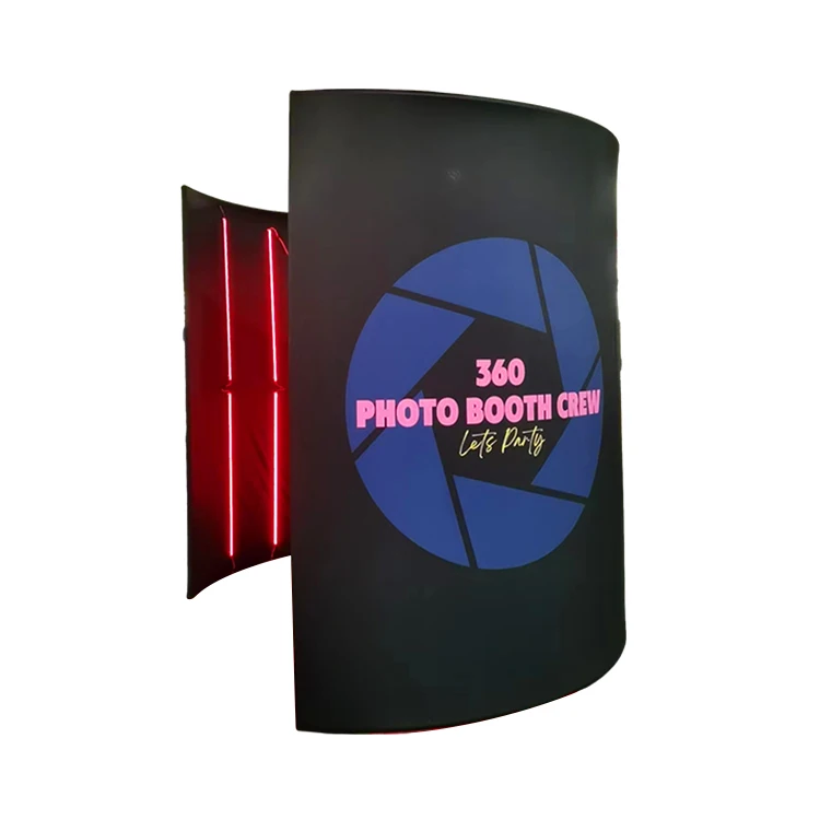 

Quickly Delivery Led Lights Photobooth 360 Degree Photo Booth Backdrop with Led Lights