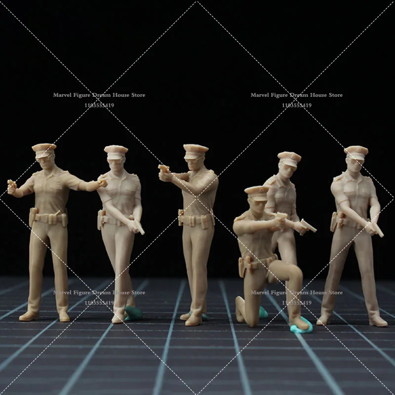 Multiple Ver. 1/64 1/43 Miniature Scene Doll White Model Un-panited United States Policeman Mini Male Solider Action Figure