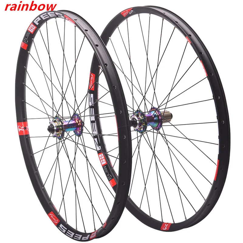 High Quality free shipping MTB RUJIXU7 Peilin 6-claw 3-tooth TA QR  Boost Mountain Bike Disc Brake Wheel Set 26 27.5 29 Inch