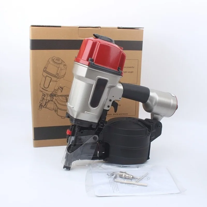 Heavy Duty Pneumatic Coil Nailer Air Powered Flooring Nail Gun for Wood Pallet Crate Fence Deck Constructio