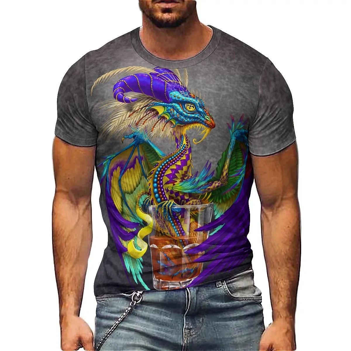 

Summer: Minimalist Design, Men's 3D Printed Short-sleeved T-shirts, Soft and Comfortable Fabric, High-quality Printed Short-slee