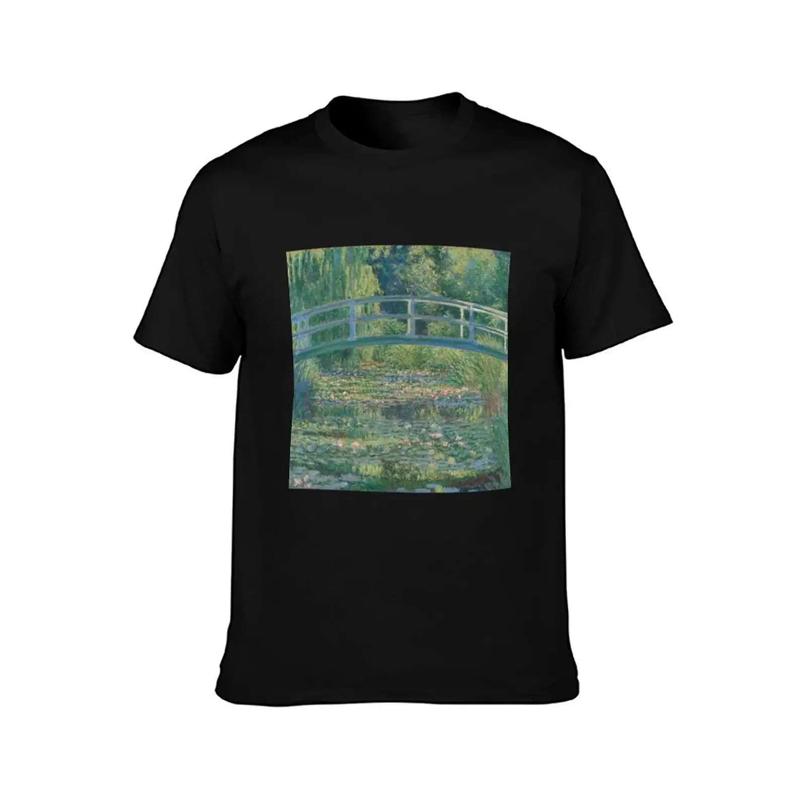 Claude Monet Water Lilies and Japanese Bridge T-Shirt vintage t shirts Men's t-shirt