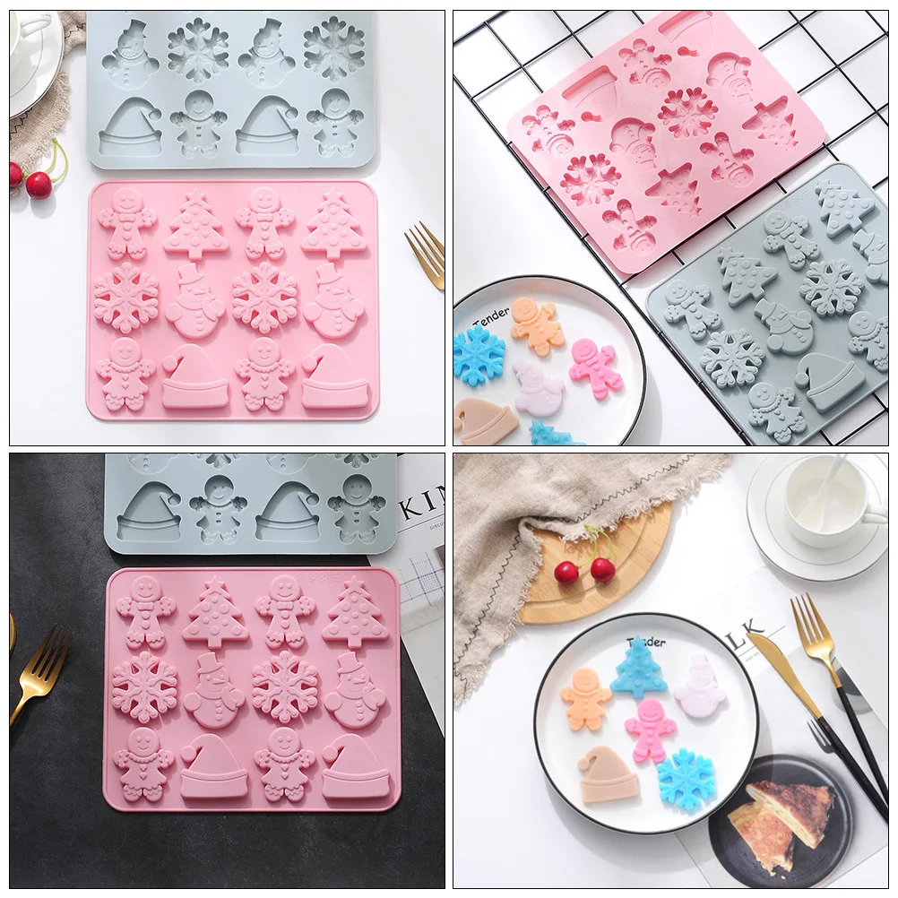 

1Pcs Silicone Mold Christmas Theme Biscuit Cake Mold DIY Baking Cookie Candy Baking Cake Decor Tool Silicone Mould