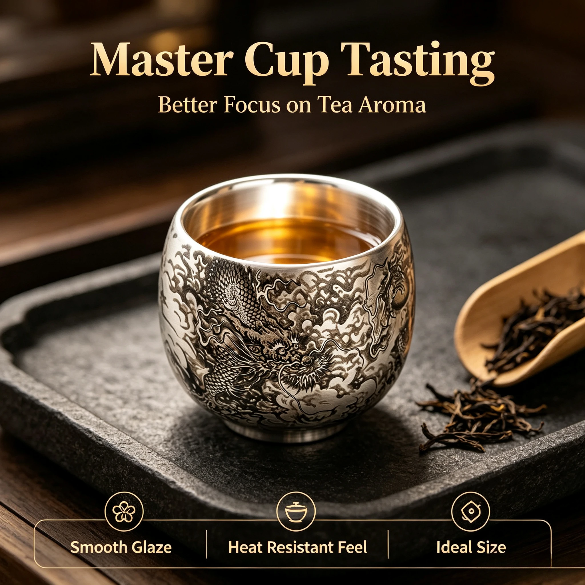 100ML Ink Dragon Play Beads Porcelain Tea Cup Kung Fu Tea Set Master Cup Ceramic Personal Tea Cup for Tea Ceremony Drinkware