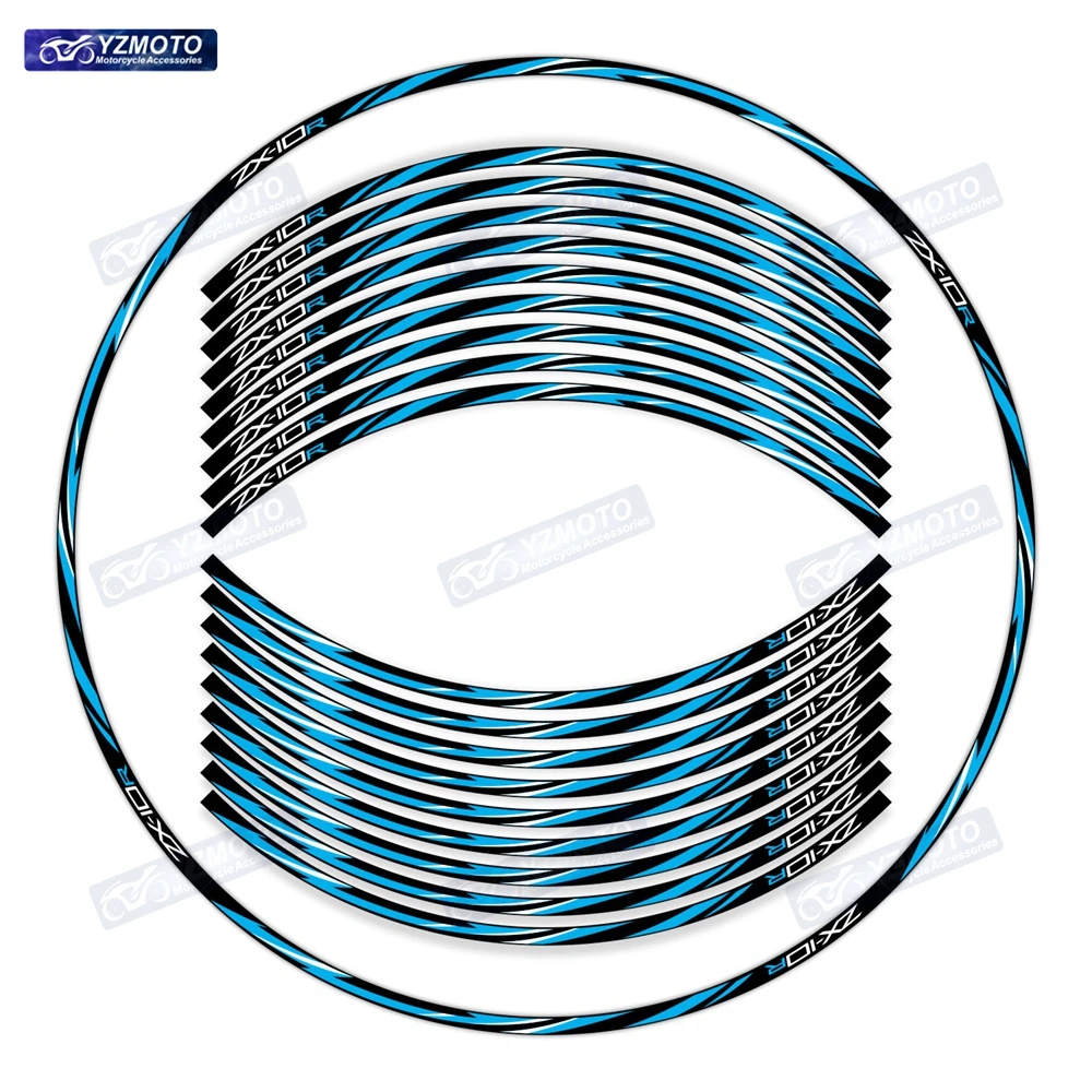ZX-10R ZX10R ZX 10R 오토바이 17 인치 전면 및 후면 휠 스트라이프 스티커 휠 데칼 장식 반사 림 스티커