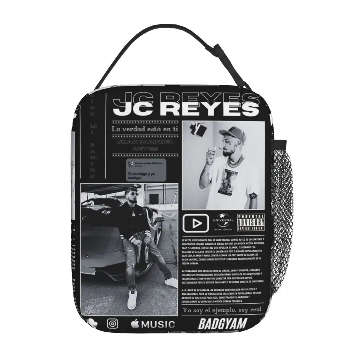 Rapper Jc Reyes Album Tour Graphic Insulated Lunch Bag for Women Kids Portable Food Boxes Thermal Lunch Box Tote