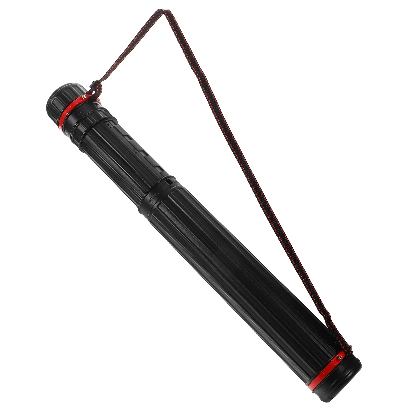 Black Telescopic Plastic Document Storage Tube Extra Small Extendable Adjustable Strap Drawing Poster Carrying Case