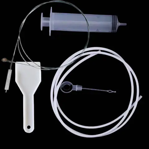 All-inclusive Cleaning Tools Set with Anti-Clog Feature- Brush, Hose, Syringe, Fridge Drain Hole Cleanser and more