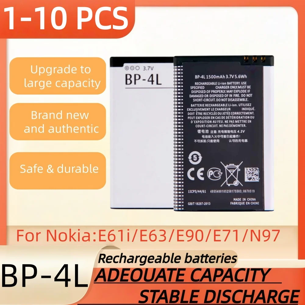 3.7V 1500mAh, BP-4L Rechargeable Battery Suitable for Nokia E61i/E63/E90/E71/N97 Mobile Phone Battery