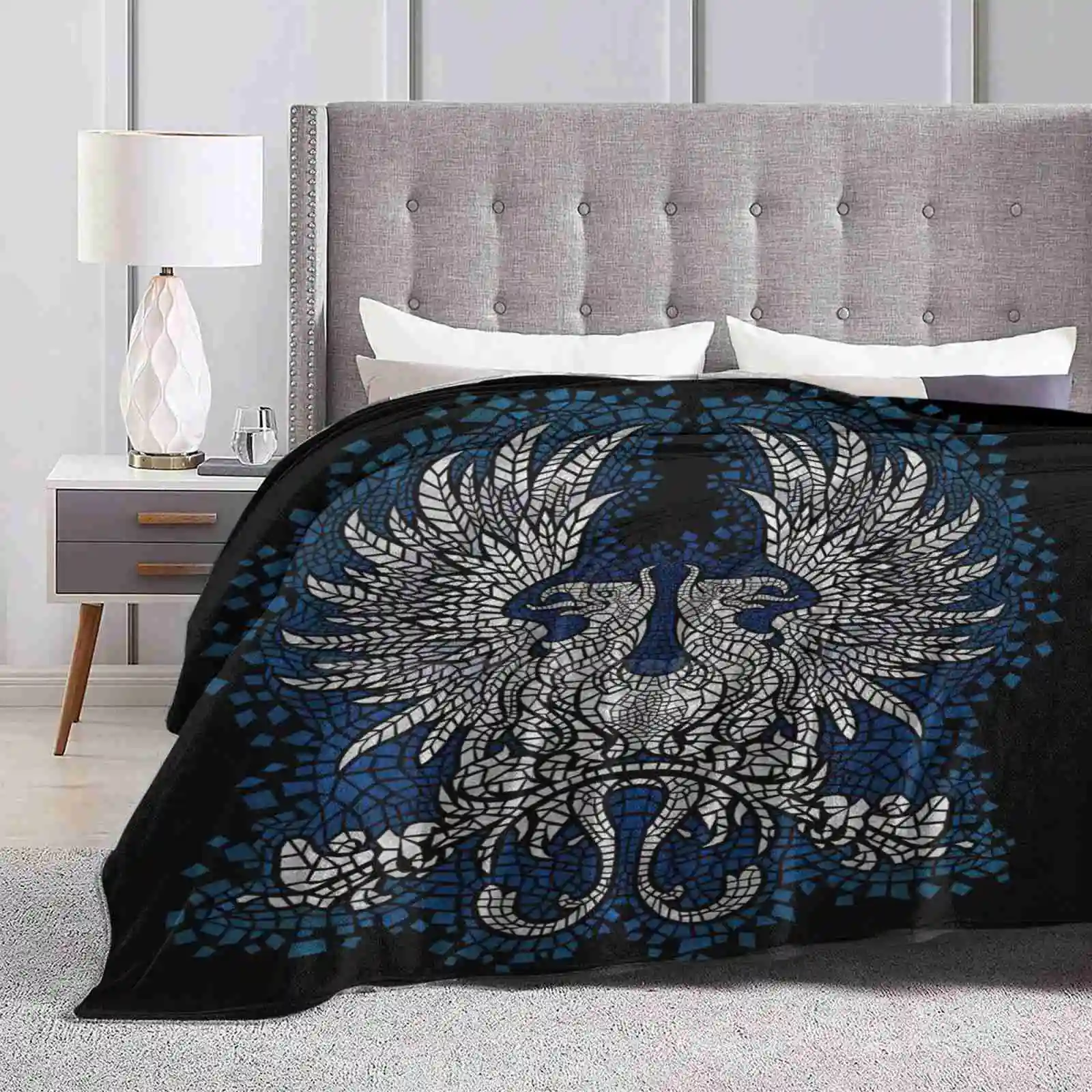 Commander Of The Grey Creative Design Comfortable Warm Flannel Blanket Dragon Age Fantasy Griffin Griffon Mosaic Grey Warden