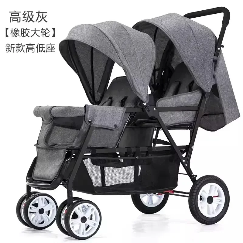 Twin Strollers for Baby Twins Cart Pram Mutifunction Lightweight Foldable Children\'s Stroller Children\'s Trolleys