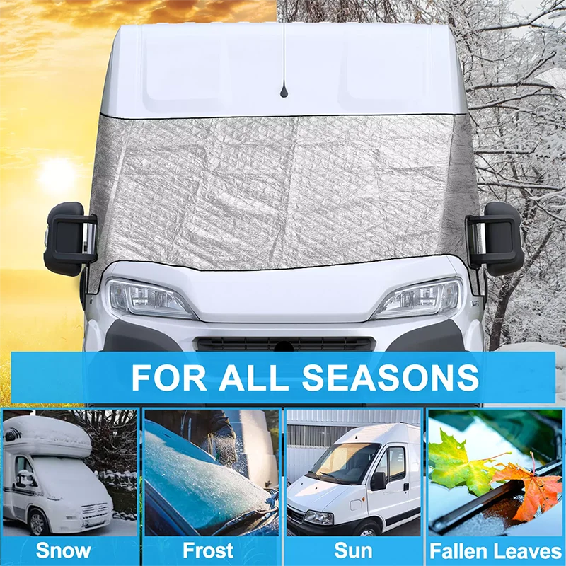 

Car Sunshade Snow Ice Protection Cover For Fiat Ducato Peugeot Boxer Citroen Thermal Windscreen Screen Cover Wrap Out Blinds