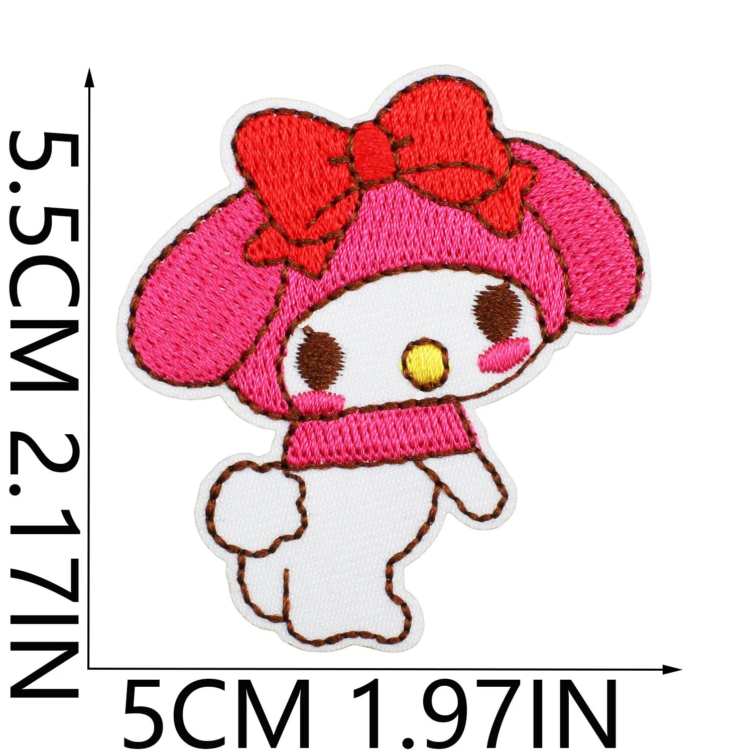 Kuromi-子供服を縫うためのCinnamoroll Pochacco Sanrio Kuriアップリケ,刺embroideryパッチにアイロンをかける,漫画のコートステッカー,21個