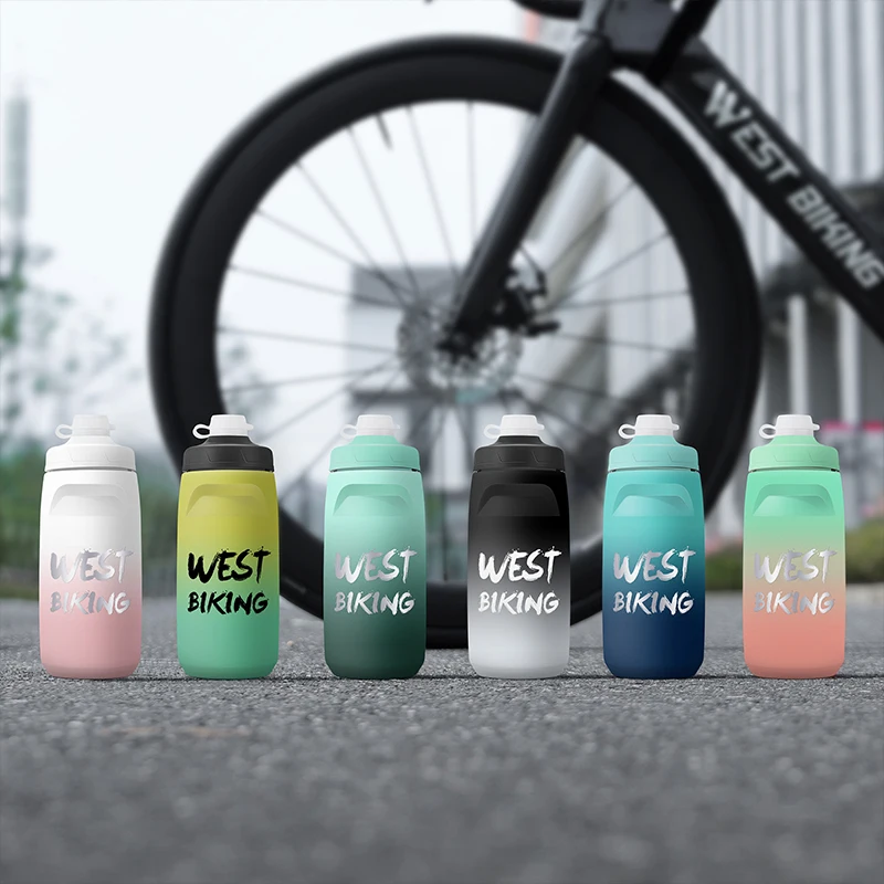 WEST BIKING 2024 Cycling Water Bottle 620/750ml Ultra light Leak-proof Squeezable Taste-free Camping Hiking Sport Bicycle Kettle