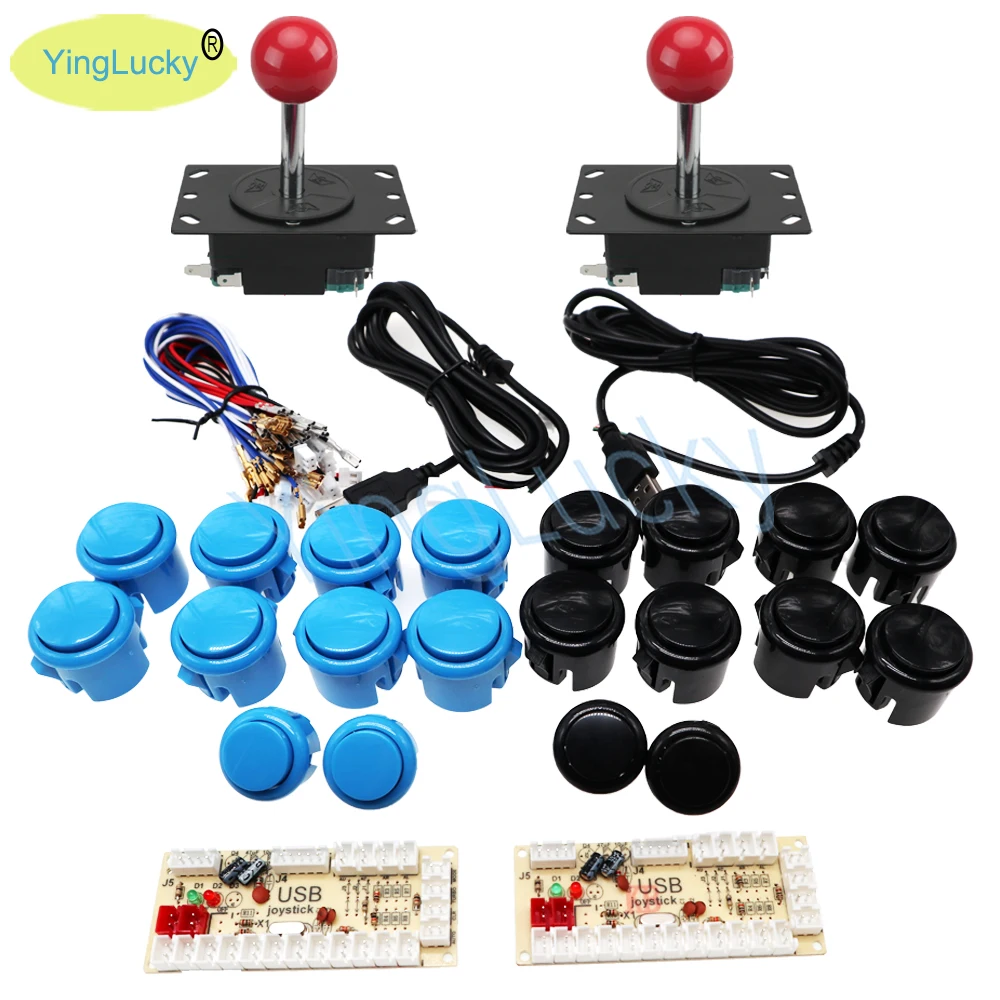 Sanwa Arcade Kit de bricolage contrôleur d'arcade USB à retard zéro pour connexion PC le Joystick de Style américain boutons poussoirs 4/8 voies Jamma HA