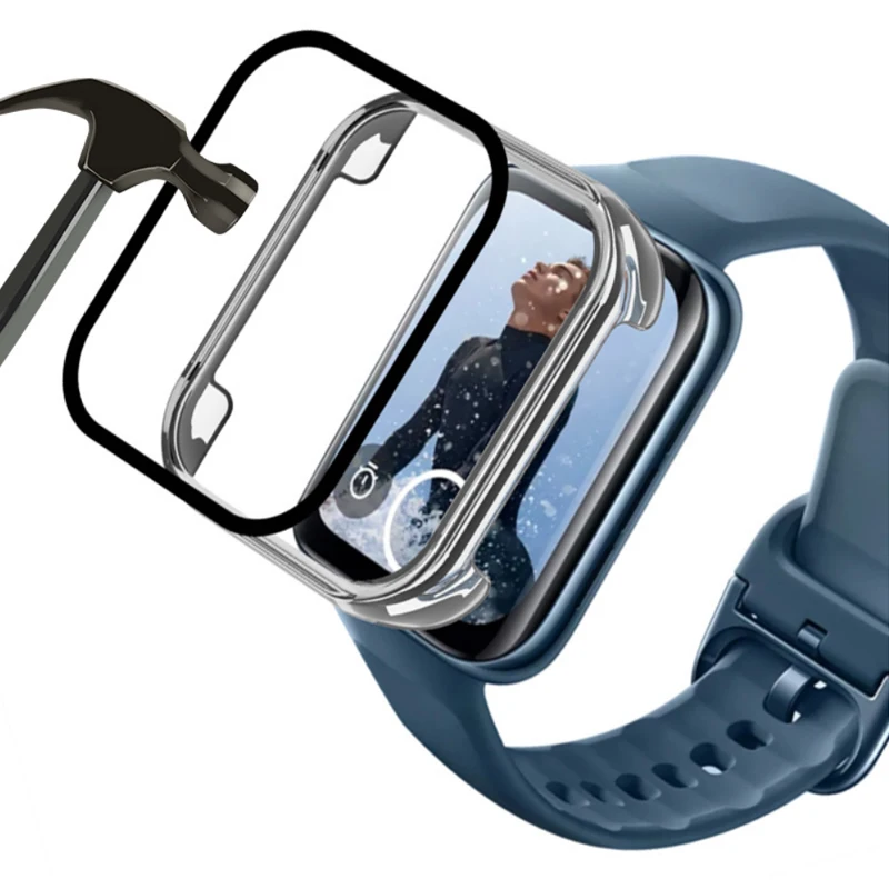 Защитное стекло с твердыми краями на весь экран, защитная пленка, чехол, корпус, рамка для смарт-часов OPPO Watch 2 42 мм/46 мм, защитный бампер для смарт-часов