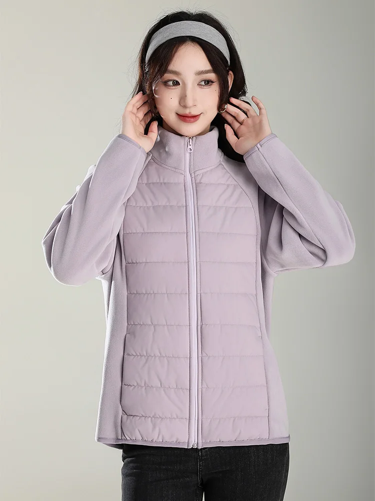 الخريف الشتاء قطنية عالية الجودة للنساء 2025 جديد المخملية الدافئة الوقوف طوق قصيرة خفيفة الوزن القطن وسادة مبطنة معطف غير رسمي #2