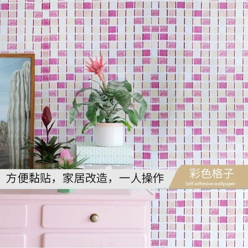 Bathroom Waterproof Tiles Wall Sticker Self-Adhesive Kitchen Stove Oil-Proof Fireproof Wallpaper Aluminum Foil Decorative Film