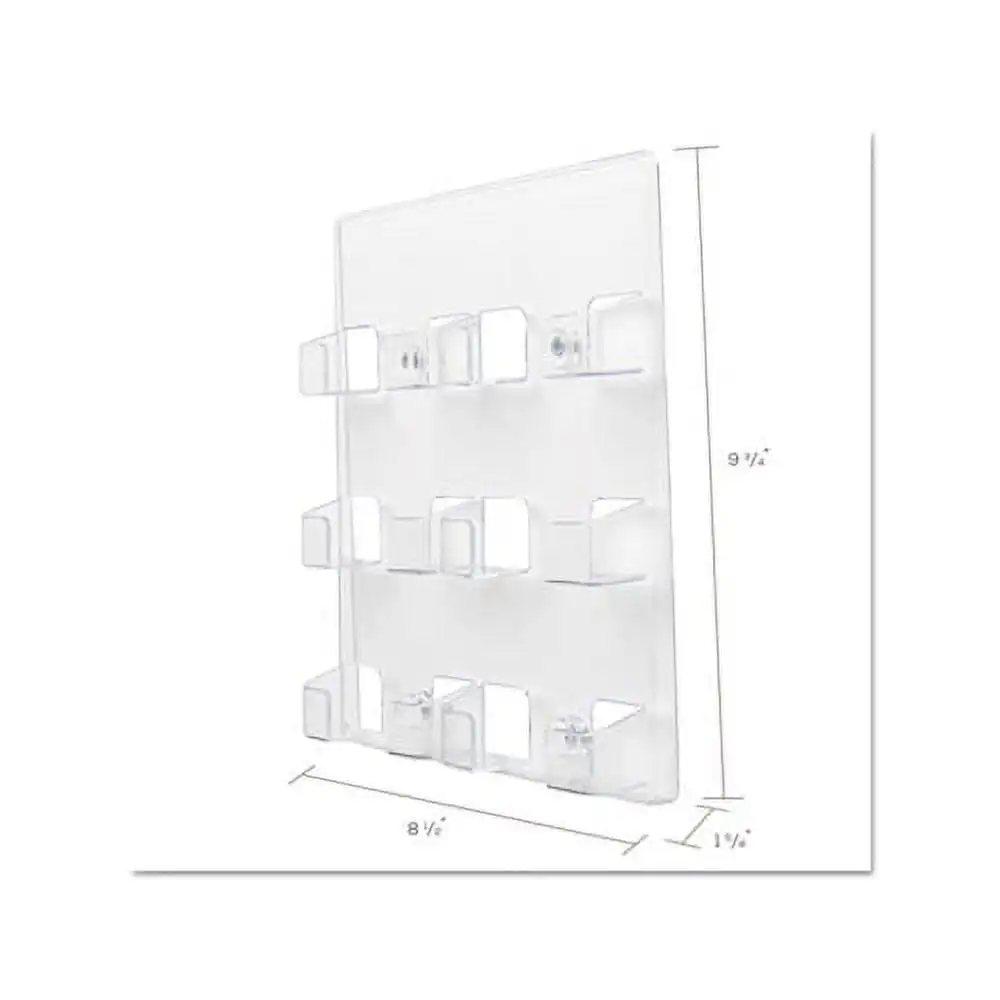 Six-Pocket Wall Mount Business Card Holder, Holds 480 2 X 3 1/2 Cards, Clear