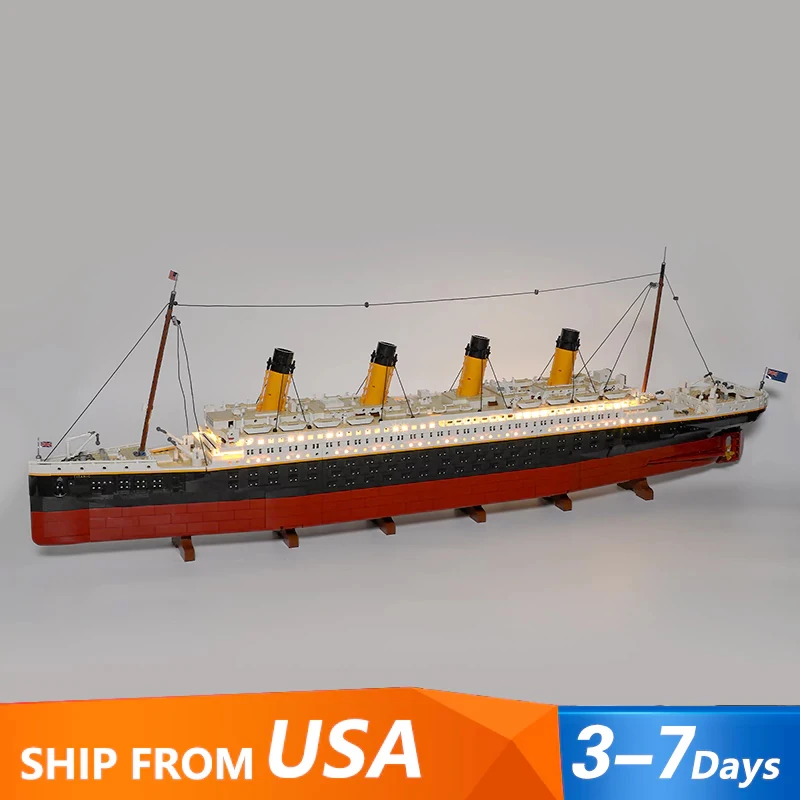 LED Lighting Set For 10294 Titanic Large Cruise Boat Ship Decorative Lamp (Only LED Light) Bricks Toys Lights for Children Gifts