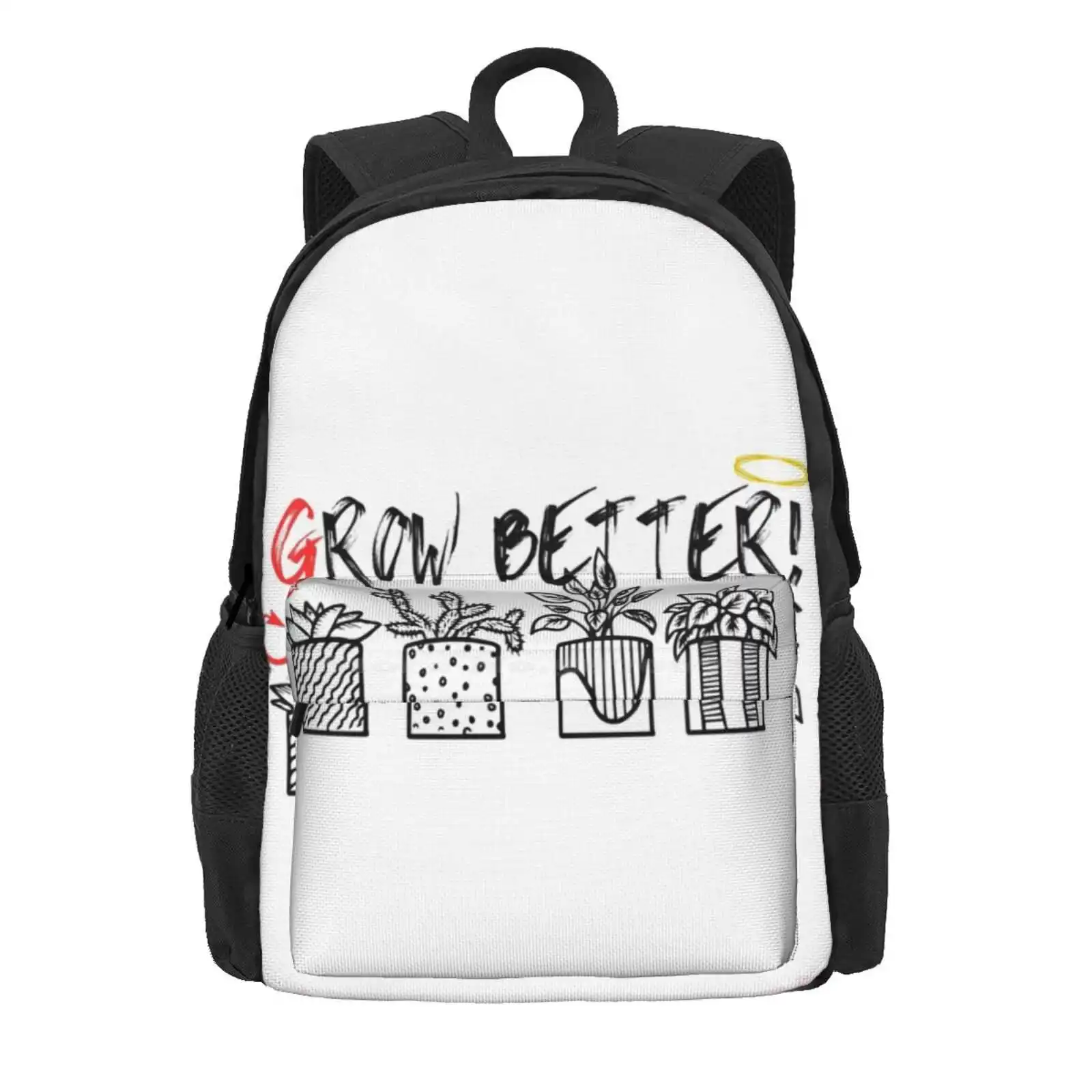 Grow Better Sticker Hot Sale Schoolbag Backpack Fashion Bags Grow Better Quote Crowley Good Omens Crowley Grow Better