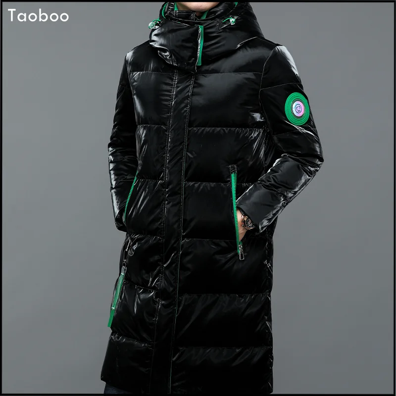 Taoboo Neue Lange Unten jacke männer Winter Mode Casual Männlichen Mantel Lose Feste Hohe Qualität Dick Gepolsterte Mit Kapuze jacken Streetwear